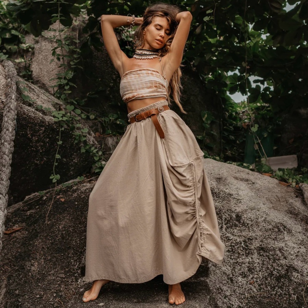 Thaluta Beige Maxi Skirt - Picture 5 of 10